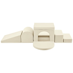 English Elm Colorful Modular Foam Play Structure 7 Piece Toddler Crawling Climbing Indoor Playset Beige N710P170359K