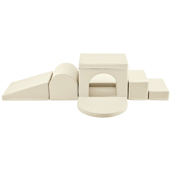 English Elm Colorful Modular Foam Play Structure 7 Piece Toddler Crawling Climbing Indoor Playset Beige N710P170359K