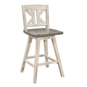 English Elm Ati X Back Swivel Barstools Set of 2 Solid Rubberwood Farmhouse Kitchen Seating B056P417032