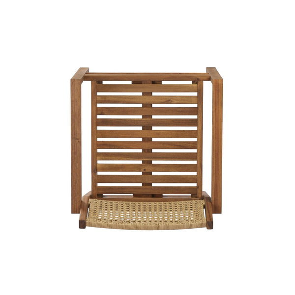 English Elm Dining Chair Set of 2 Wicker and Acacia Wood for Indoor or Covered Patio Use Natural Stained N776P381115N