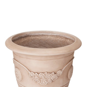 English Elm Mgo Handcrafted Urn Planter Classical Garden Accent Weathered Fiberglass Composite Outdoor Beige N772P411998B