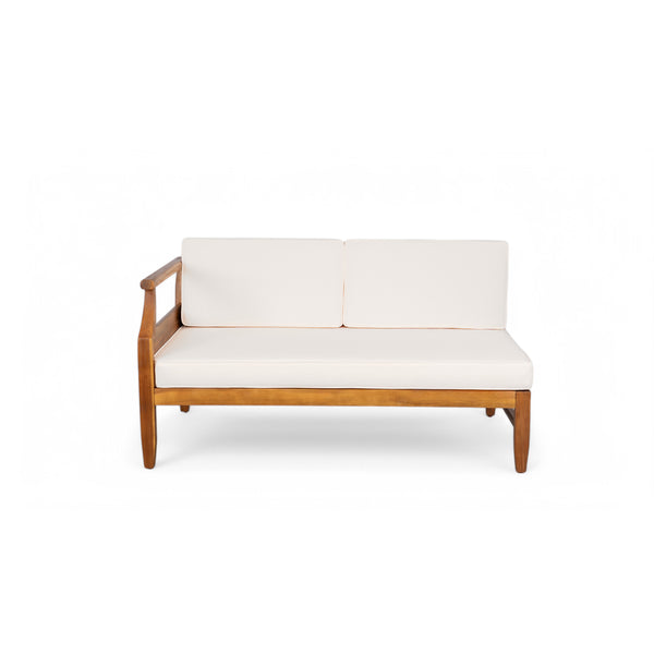 English Elm Christopher Knight Home® - Aston Left-Side 2-Seater Sofa In Beige - Stylish Acacia Wood Loveseat For Outdoor Comfort & Durability N773P252037B