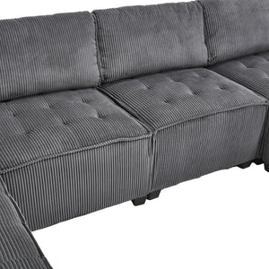 English Elm United We Win U-Shaped Modular Sectional Sofa - 6-Seat Reversible Chaise For Stylish Living Rooms W1568S00157-GIGA