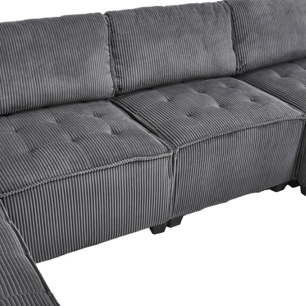 English Elm United We Win U-Shaped Modular Sectional Sofa - 6-Seat Reversible Chaise For Stylish Living Rooms W1568S00157-GIGA