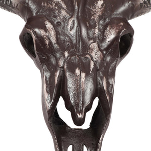 English Elm Christopher Knight Home® - Taurus Aluminum Bull Skull on Stand — Handcrafted Bronze Whitewash Accent Decor, Rustic Southwest Centerpiece 68772.00
