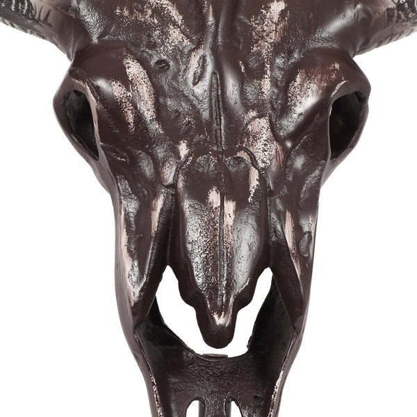 English Elm Christopher Knight Home® - Taurus Aluminum Bull Skull on Stand — Handcrafted Bronze Whitewash Accent Decor, Rustic Southwest Centerpiece 68772.00