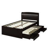 Garza Full XL Size Platform Bed with Storage LED Headboard