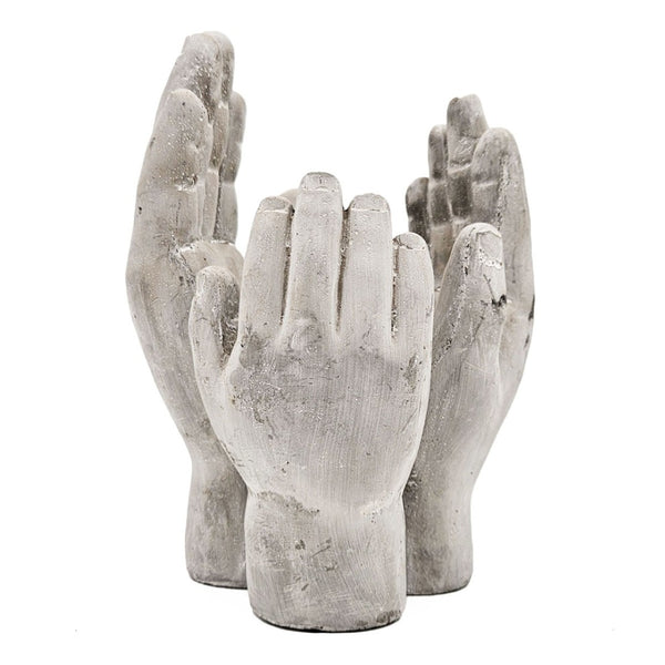 English Elm Set Of 2 Accepting Hands Cement Sculptures – Versatile Decorative Holders For Candles & Plants W2078P323696-GIGA