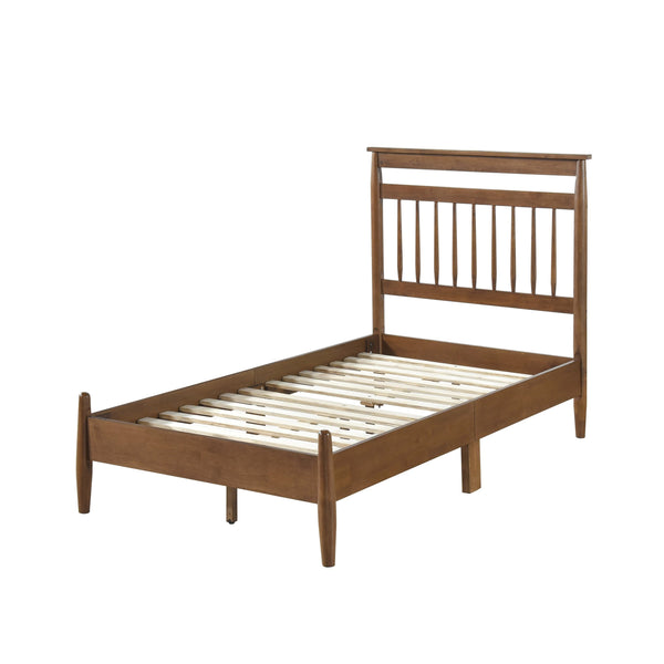 English Elm Transitional Queen Platform Bed with Arts & Crafts Inspired Wood Frame, Warm Finish, Slat Support Chestnut 49.25 L x 30.5 W x 6.5 H B011P207877