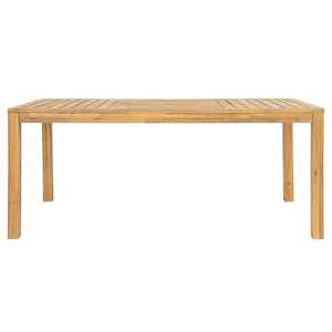 English Elm Patio Acacia Wood Rectangular Dining Table Seats 6 with Umbrella Hole Outdoor N772P378178T
