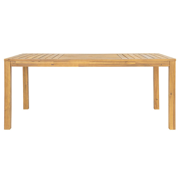 English Elm Patio Acacia Wood Rectangular Dining Table Seats 6 with Umbrella Hole Outdoor N772P378178T