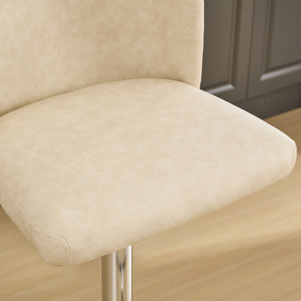 English Elm A&A Modern Swivel Barstools Set Of 2 - Adjustable Height, Chrome Base, Ergonomic Pu Upholstered Comfort W1143P193492