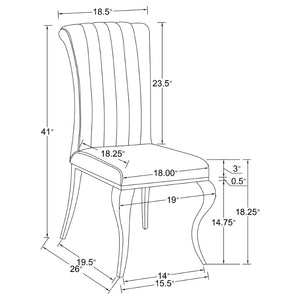English Elm Black Tempered Glass Dining Set with Velvet Chairs and Sculptural Steel Legs B062S01827