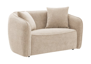 English Elm Keith Beige Chenille Loveseat - Durable Pine Frame, Pocket Coil Comfort, 2 Matching Toss Pillows B2726P252314