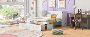 English Elm Queen Murphy Wall Bed with Pull Out Storage Drawer and Built in Usb Charging White LP000428AAK