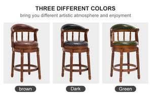 English Elm Cow Leather Swivel Barstool Solid Hardwood Frame Contoured Back for Kitchen W2195P414773
