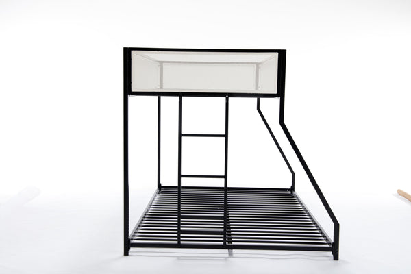 English Elm Adam Twin Over Full Metal Bunk Bed In Black – Safe, Space-Saving Design With Easy Climb Ladder & Guardrails B083P170085
