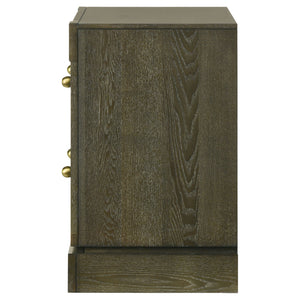 English Elm Sundance Dark Cocoa Nightstand with 2 Drawers, Solid Wood Dovetail Construction & Brass Knobs B062P378393