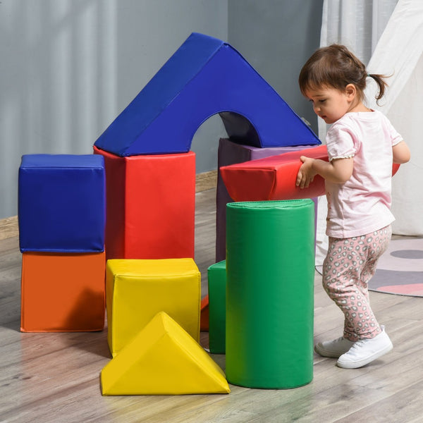 English Elm Soozier 11 Piece Soft Foam Toddler Climbing Block Playset for Active Indoor Play W2225P217357