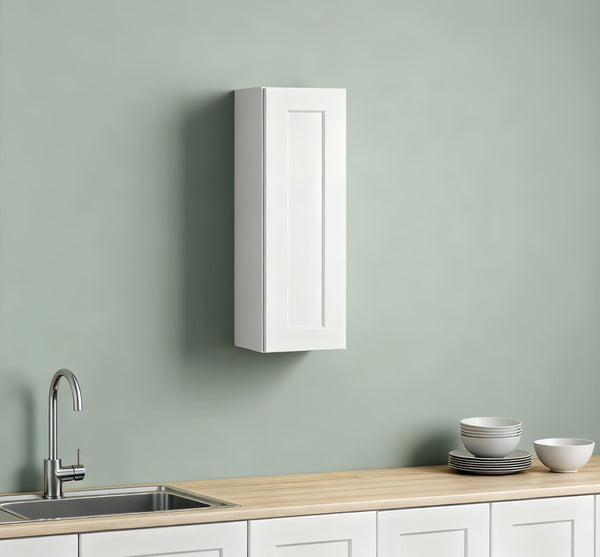 English Elm 15 Inch Shaker Wall Cabinet Solid Wood Soft Close Adjustable Shelves Kitchen Bath Storage T2950P366445