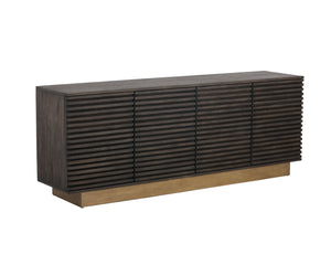 Sunpan Paris Sideboard - Elegant Antique Brass Base, Distressed Finish & Ample Storage for Dining Spaces