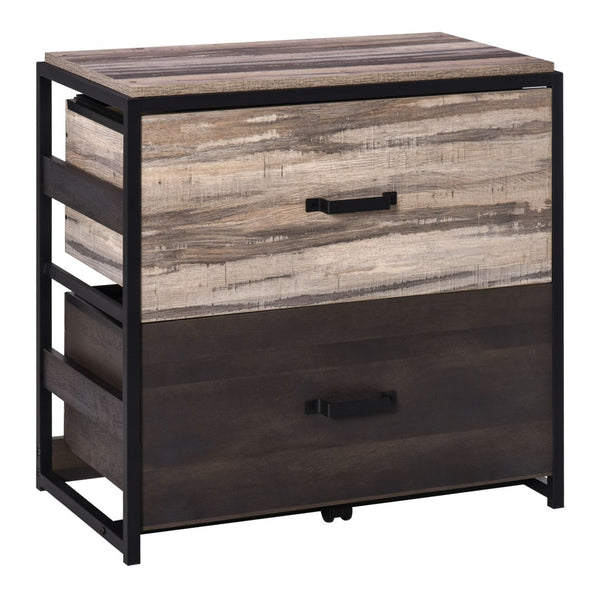 English Elm Vinsetto Industrial Lateral File Cabinet Steel Frame Two Drawer Home Office Storage W2225P217761