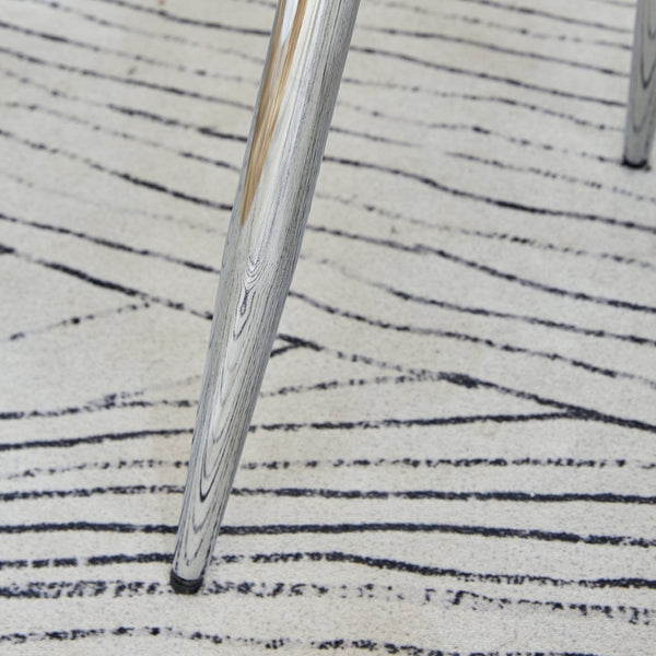 English Elm Table Set: Luxurious Black Marble-Patterned Top With Stainless Steel Legs & 4 Elegant Pu Dining Chairs W1151S01967-GIGA