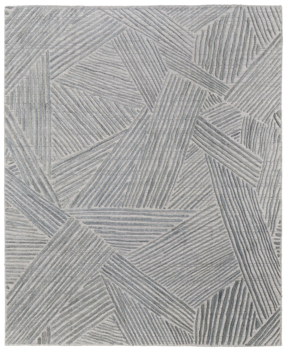 Feizy Rugs Elias Handwoven Abstract Viscose-wool Rug In Gray, Blue & Ivory – Elevate Your Home Decor Elegance Green,Ivory,Tan Viscose,Wool Els69fyfgrngrye10