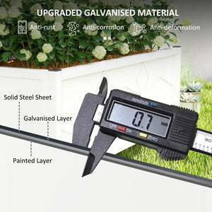 English Elm Garden Galvanized Steel Raised Planter with Integrated Trellis for Climbing Vines Outdoors T3971P422602