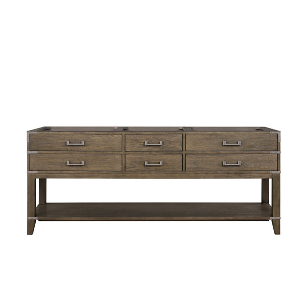 English Elm Grey Oak Double Bath Vanity - 80" W Contemporary Design With Soft-Close Drawers & Storage Solutions B2731P260341