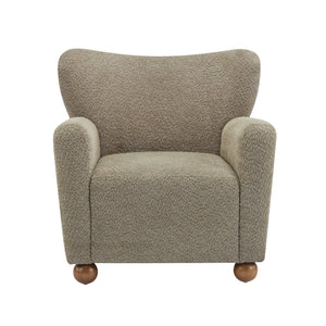 English Elm Christopher Knight Home® - Cozy Wingback Armchair with Plush Bouclé Upholstery, Solid Wood Legs, Timeless Elegant Comfort Light Brown,Teak 32 L x 29.5 W x 26.75 H N776P293322M