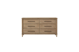English Elm Casual Sand Finish 6-Drawer Dresser with Felt & Cedar-Lined Drawers, Solid Wood+MDF, Custom Hardware B2699P218790