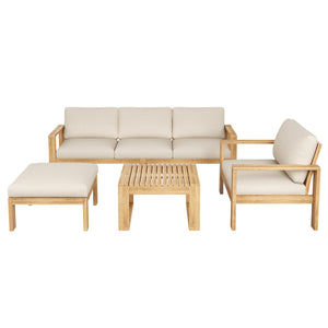 English Elm Christopher Knight Home® - Outdoor 4-Piece Acacia Sectional Patio Sofa Set - Stylish, Weather-Resistant Comfort For Your Space N757S438059B