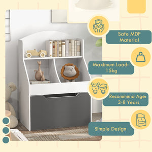 English Elm Qaba Kids Bookshelf - 3-Tier Toy And Book Storage Organizer With Drawer For Playroom & Nursery Fun W2225P249760-GIGA