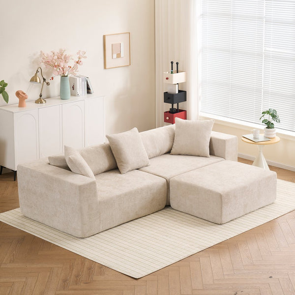 English Elm Modular L-Shaped Lounge Chair & Cloud Sofa – No Installation, Deep Seat Comfort For Living Rooms & Bedrooms W2012S00010