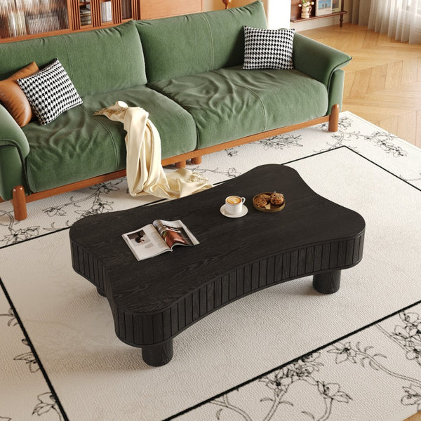 English Elm Lift Top Coffee Table with Fluted Panels Hidden Storage and Hydraulic Rise for Living Rooms W1445P317474