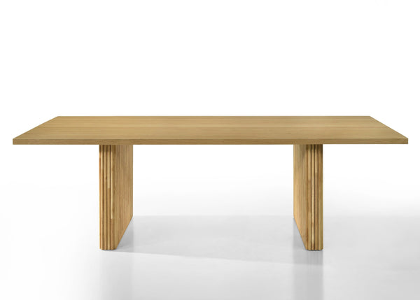 English Elm Einar Rectangular Natural Finish Dining Table with Double Pedestals, 37mm Top, 29" Clearance B2726S00378
