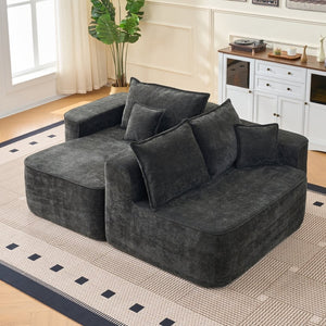 English Elm L Shaped Chenille Sectional with Deep Seats Modular Cloud Sofa for Living Room W3163S00104