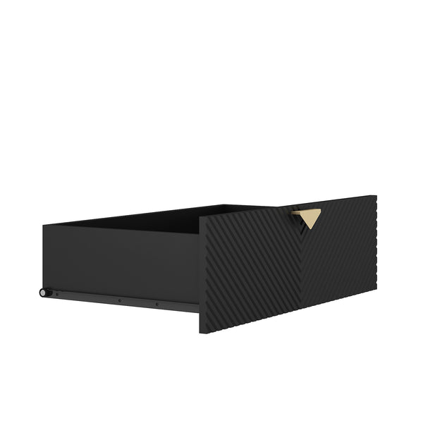 English Elm 8 Modern 8-Drawer Dresser with LED Lights, Fluted Panels, Solid Wood Legs, Silent Metal Rails, Black Finish W1321P201215