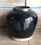 Lilys Glazed Obsidian Large Vase With Unfinished Base Vintage 0