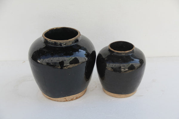 Lilys Glazed Obsidian Small Vase With Unfinished Base Vintage 0