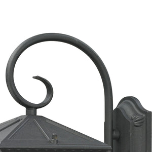 Thomas Lighting Ridgewood Outdoor Wall Sconce with Clear Glass Panels and Forged Metal Lantern Design 12 inches Black 8401EW/65