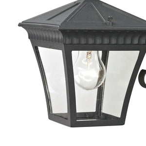Thomas Lighting Ridgewood Outdoor Wall Sconce with Clear Glass Panels and Forged Metal Lantern Design 12 inches Black 8401EW/65