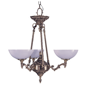 Framburg 3-light Elegant French Brass Napoleonic Chandelier - Timeless Italian Craftsmanship, Made In Usa! French Brass Metal 8403 Fb