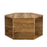 English Elm Hexagonal Mdf Coffee Table, Characteristic Pattern Stickers, Multi-Hole Design To Give More Storage Space, Simple and Convenient Design Makes It Suitable For All Kinds Of Style Scenes.