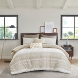 INK+IVY Mila Global Inspired 3 Piece Cotton Comforter Set with Chenille Tufting II10-1125 Taupe