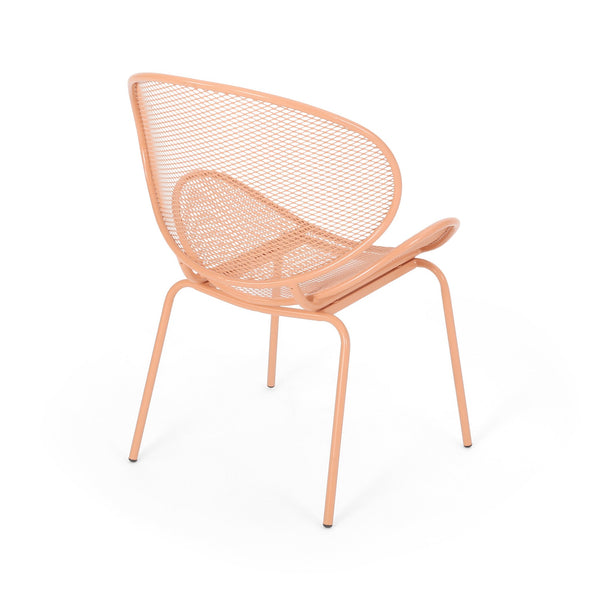 English Elm Christopher Knight Home® - ELBA Modern Iron Dining Chair with Slim Profile and Comfortable Seat — Durable, Stylish Accent Seating Orange 65203.00ORG