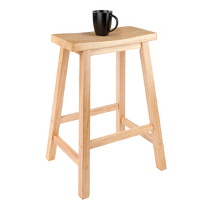 Winsome Wood Satori Saddle Seat Counter Stool - Stylish Natural Wood Stool With Comfort & Stability For Any Space Natural Solid Wood 84084-winsome-wood