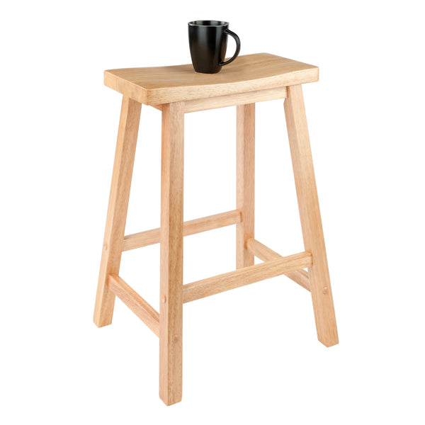 Winsome Wood Satori Saddle Seat Counter Stool - Stylish Natural Wood Stool With Comfort & Stability For Any Space Natural Solid Wood 84084-winsome-wood