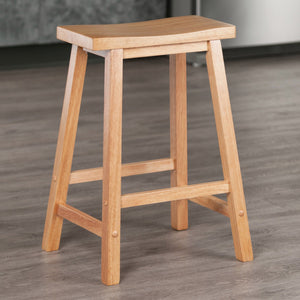Winsome Wood Satori Saddle Seat Counter Stool - Stylish Natural Wood Stool With Comfort & Stability For Any Space Natural Solid Wood 84084-winsome-wood